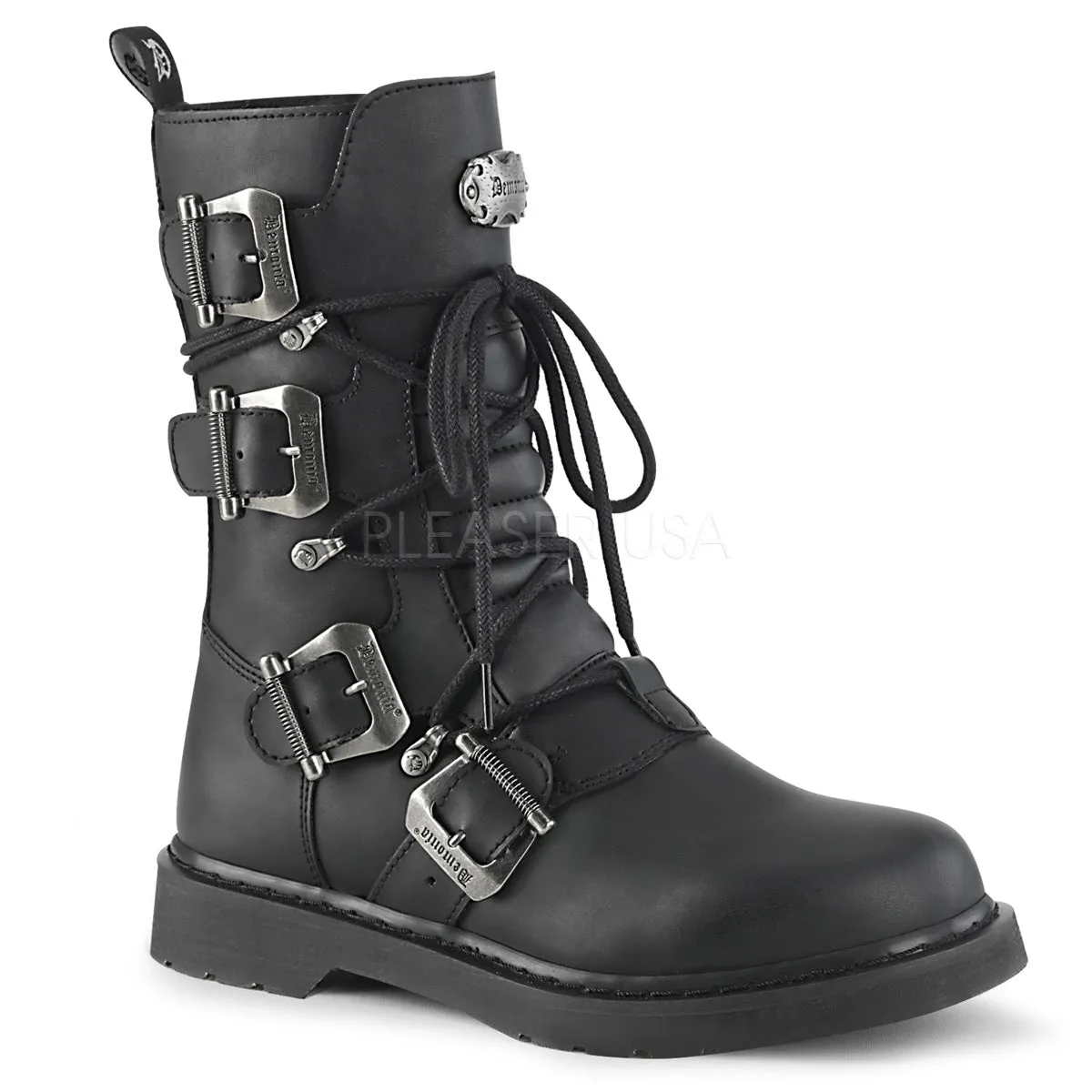 1 Inch Heel BOLT-265 Black Vegan Leather