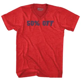 50% OFF Adult Tri-Blend V-neck T-shirt