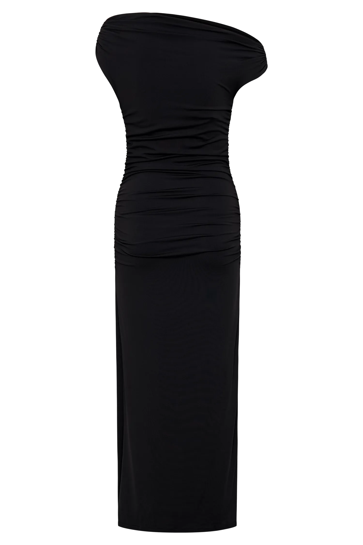 Alayna Recycled Nylon Midi Dress - Black