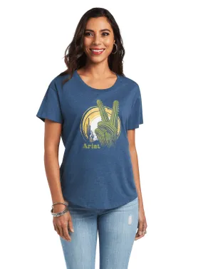 Ariat Women's Ariat Cactus Peace Blue Tee 10040957