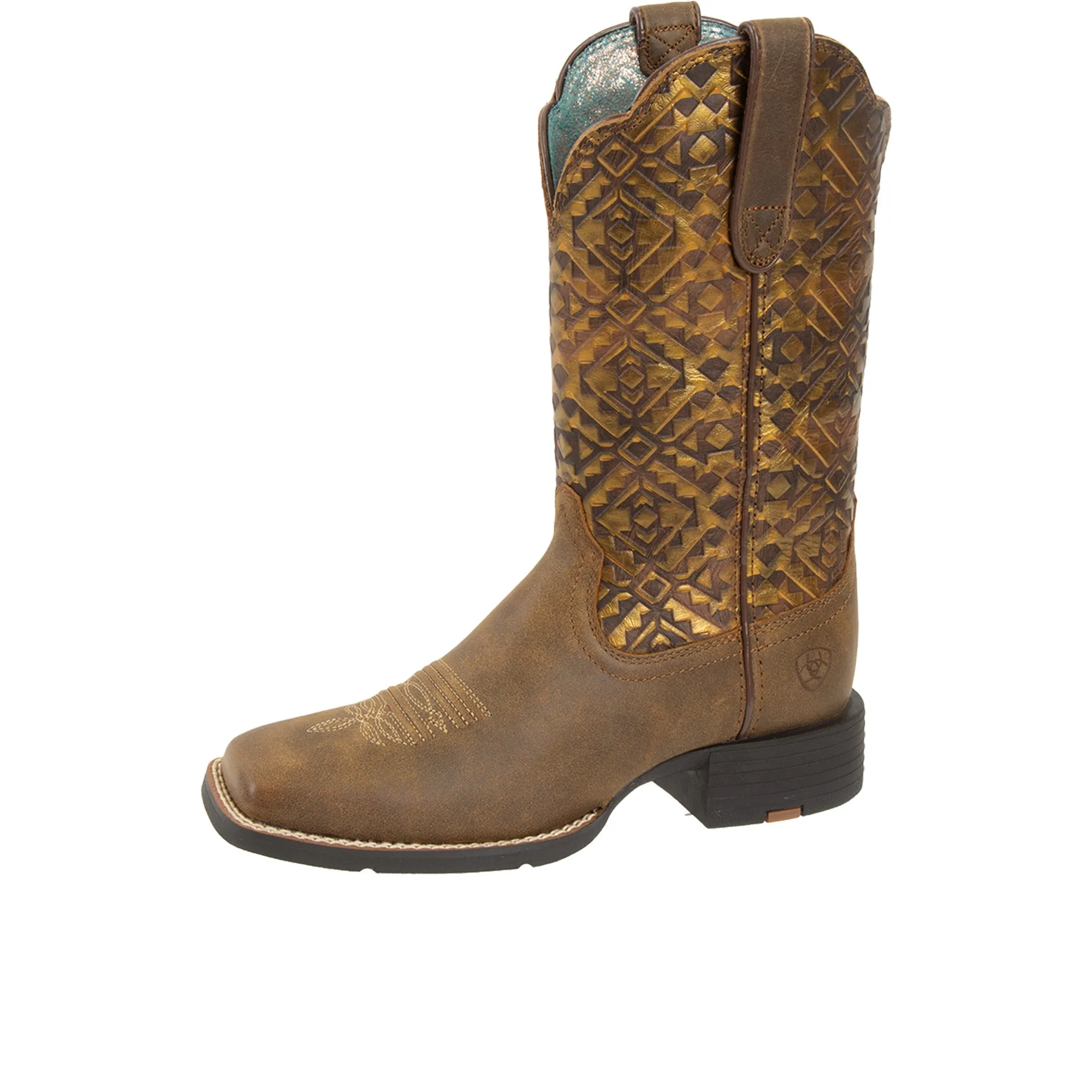 Ariat Womens Round Up Wide Square Toe Bare Brown