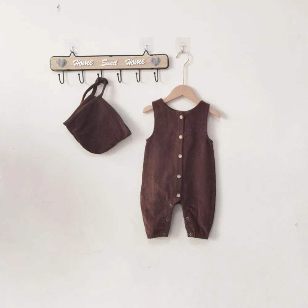 Autumn Winter Baby Boy Corduroy Vest Romper Wholesale Baby Clothes