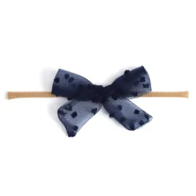 Baby Bow - Navy Sheer Dot