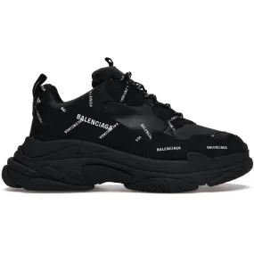 BALENCIAGA - Triple S "All Over Logo Black"