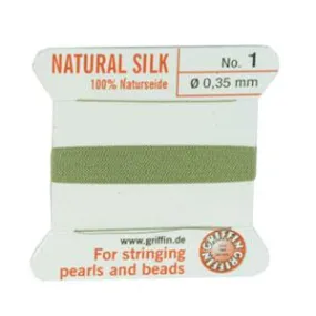 Bead cord natural silk green jade 0.35mm (1)