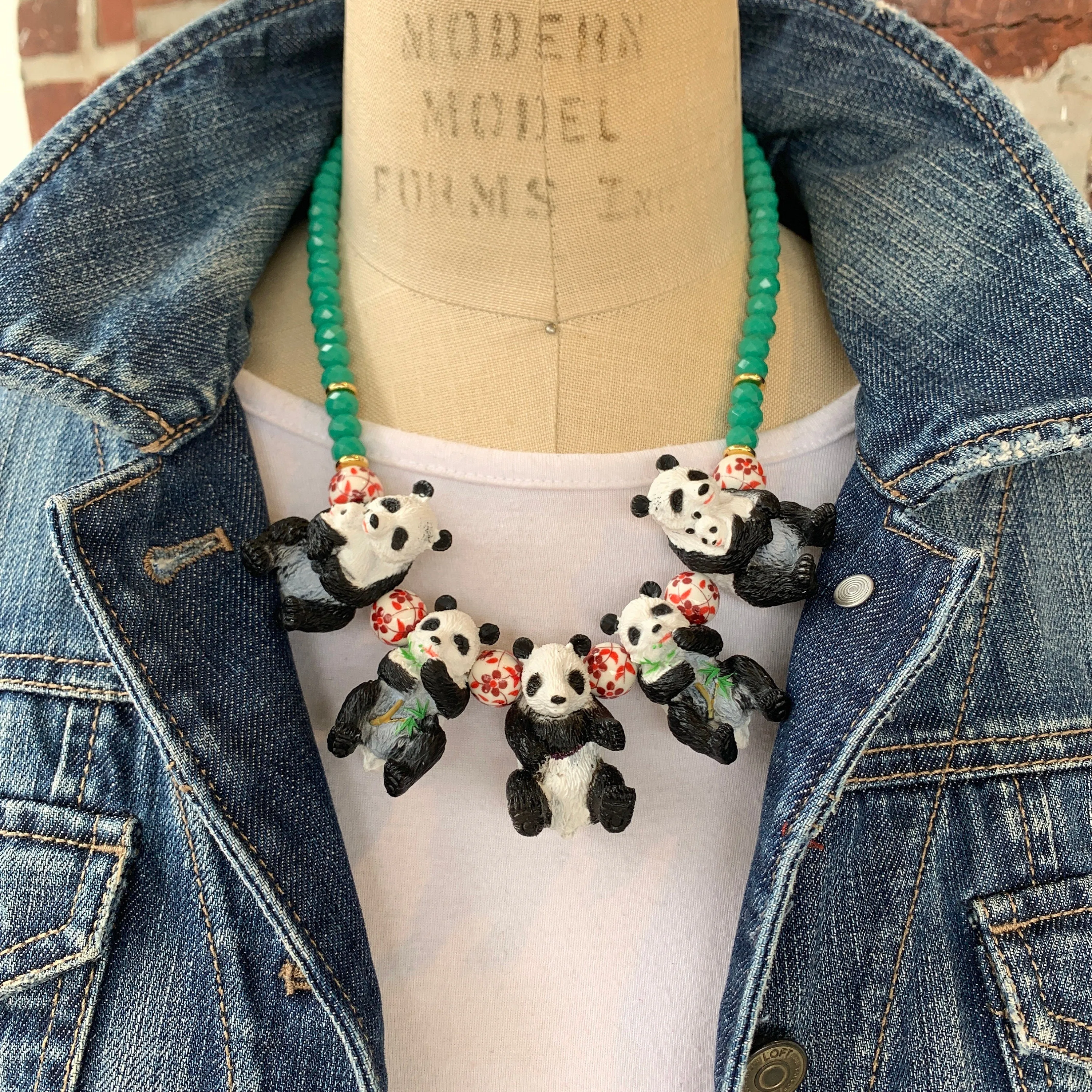 Beaded Panda Necklace