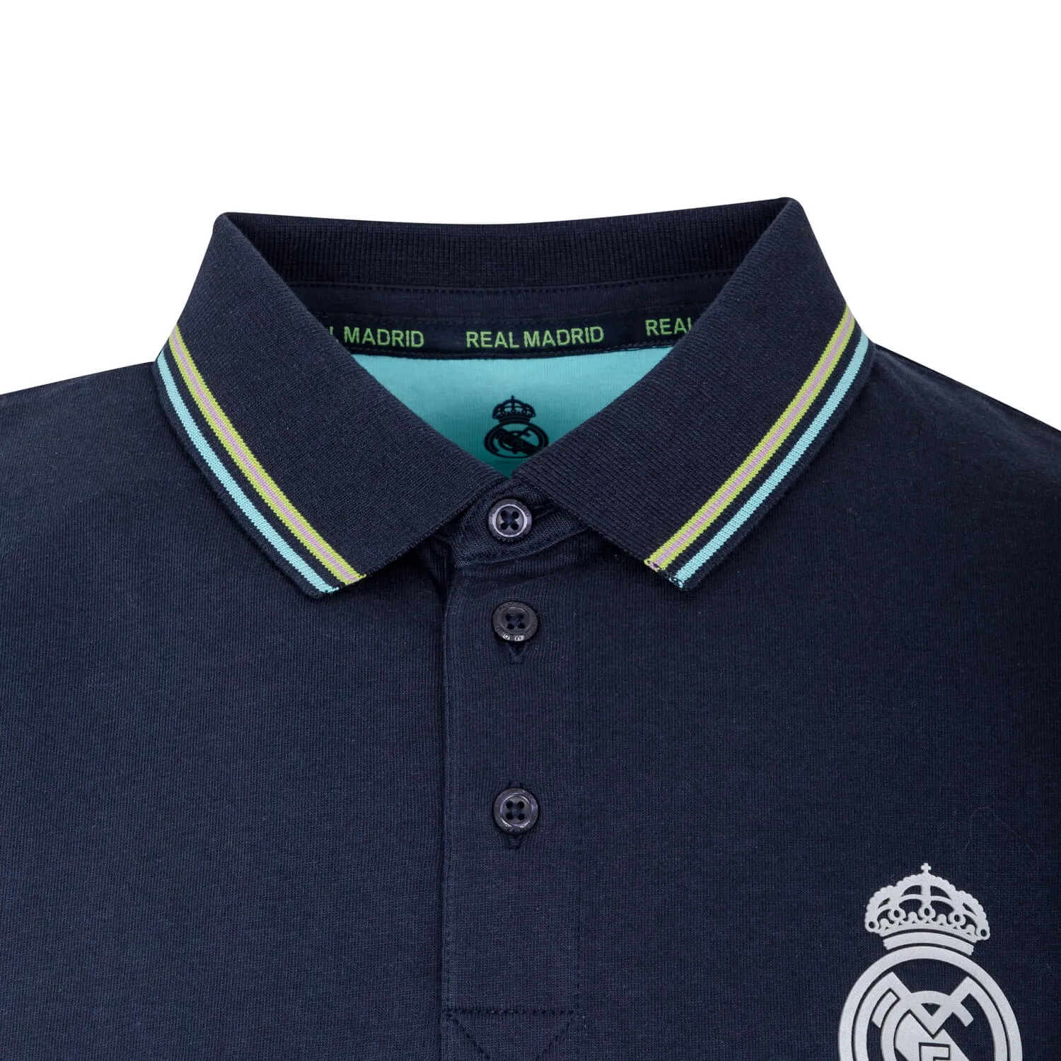 Bernabéu Neon Lights Polo Hombre talle en Cuello Azul