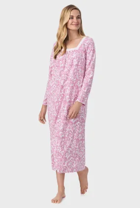 Berry Paisley Cotton Ballet Nightgown