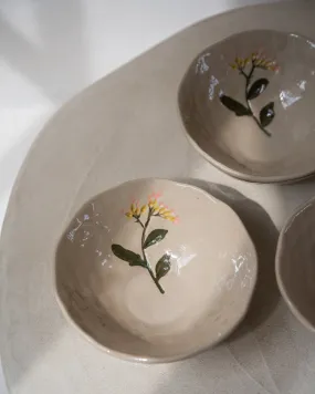 Bowl Flower Pink Stoneware