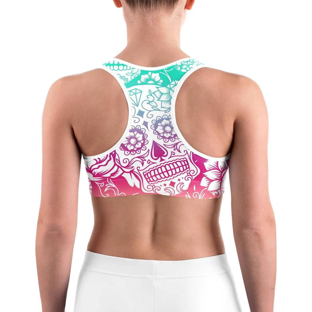 Bright Sugar Skull Sports bra