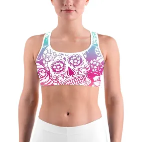 Bright Sugar Skull Sports bra