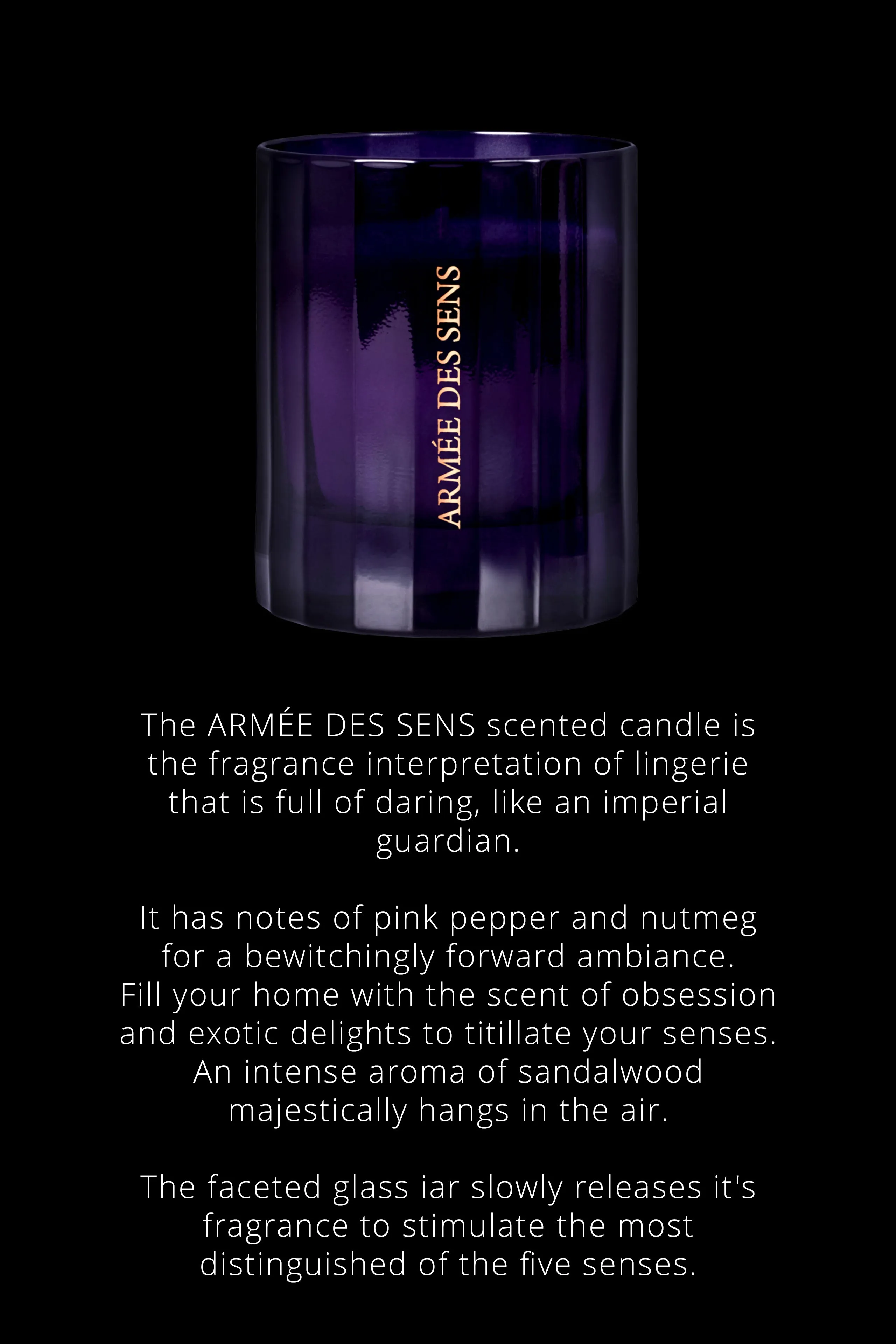 Candle Armée des Sens - Oriental notes