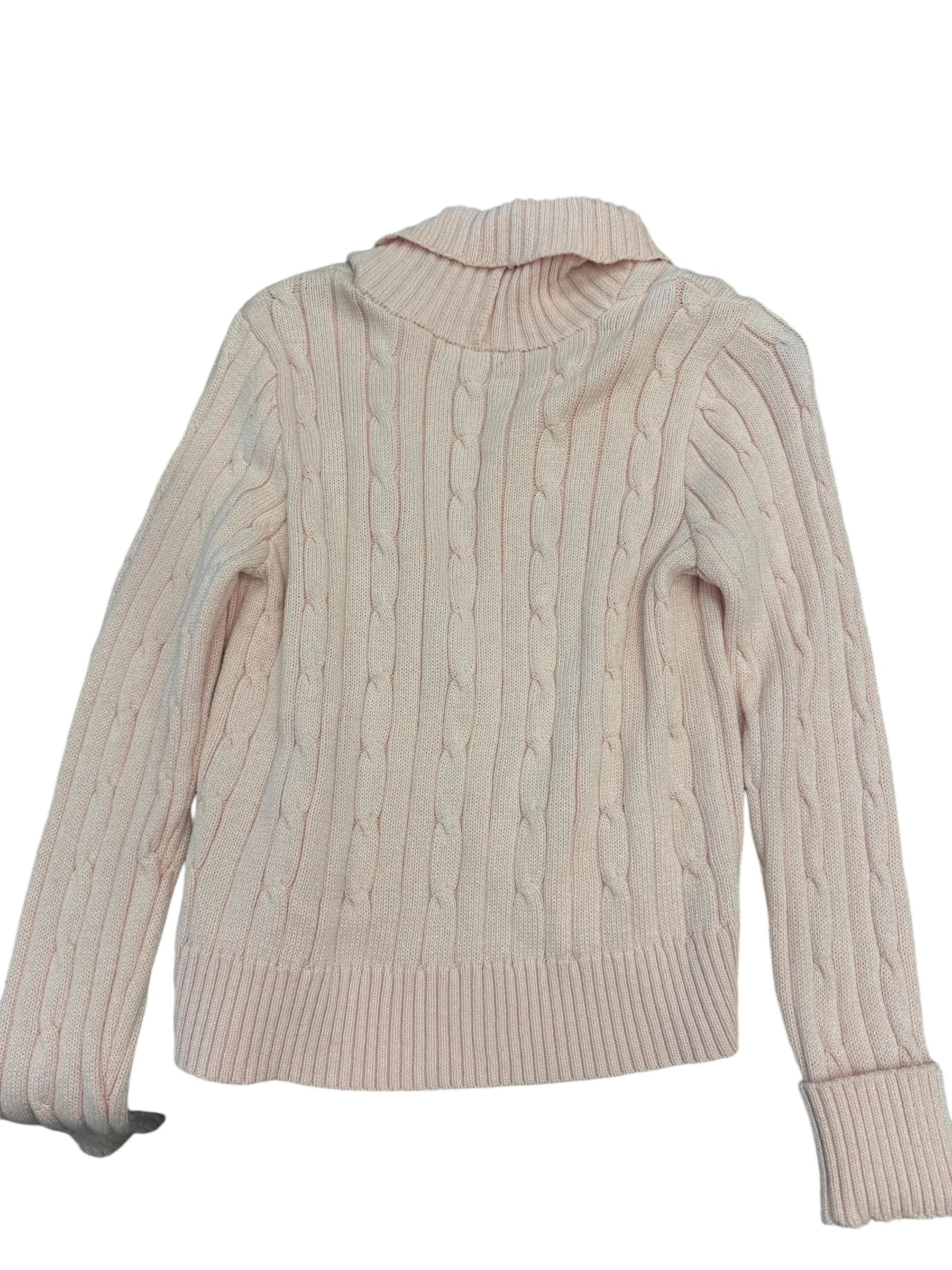 Cardigan By Chaps In Pink, Size: L