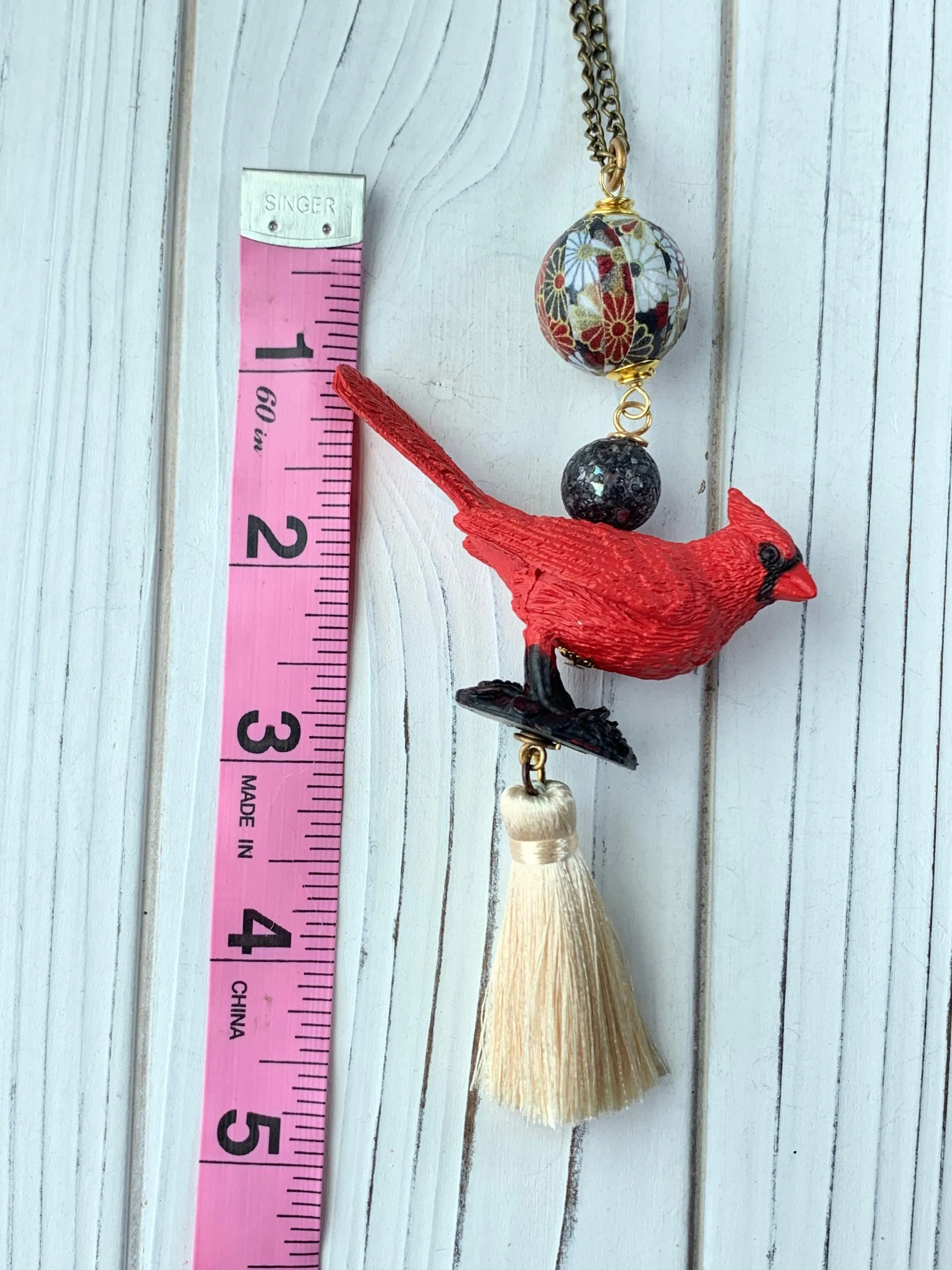 Casper the Cardinal Pendant Necklace