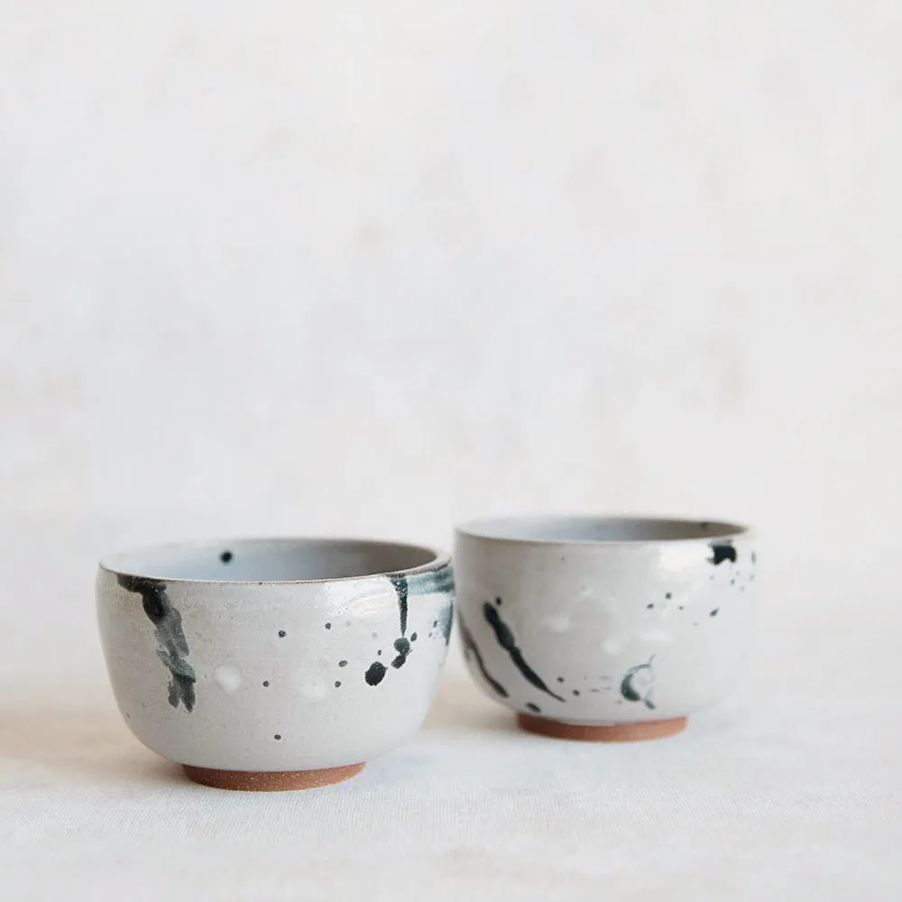 Ceramic Brush Stroke Snack Bowl Set