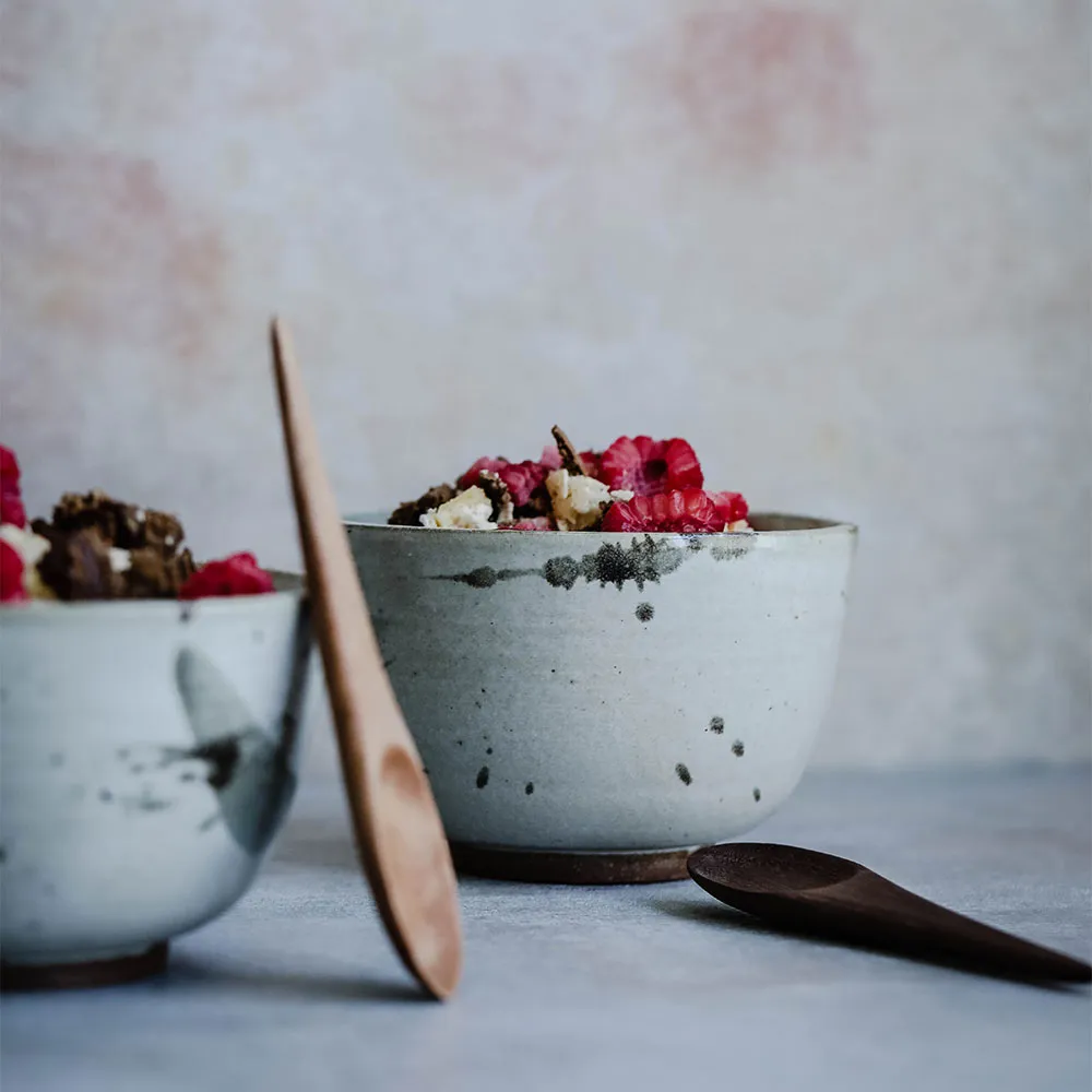 Ceramic Brush Stroke Snack Bowl Set