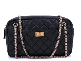 Chanel Black Aged Calfskin Reissue Camera Bag GHW Medium