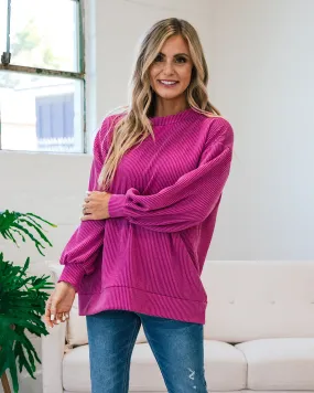 Christina Magenta Corded Top