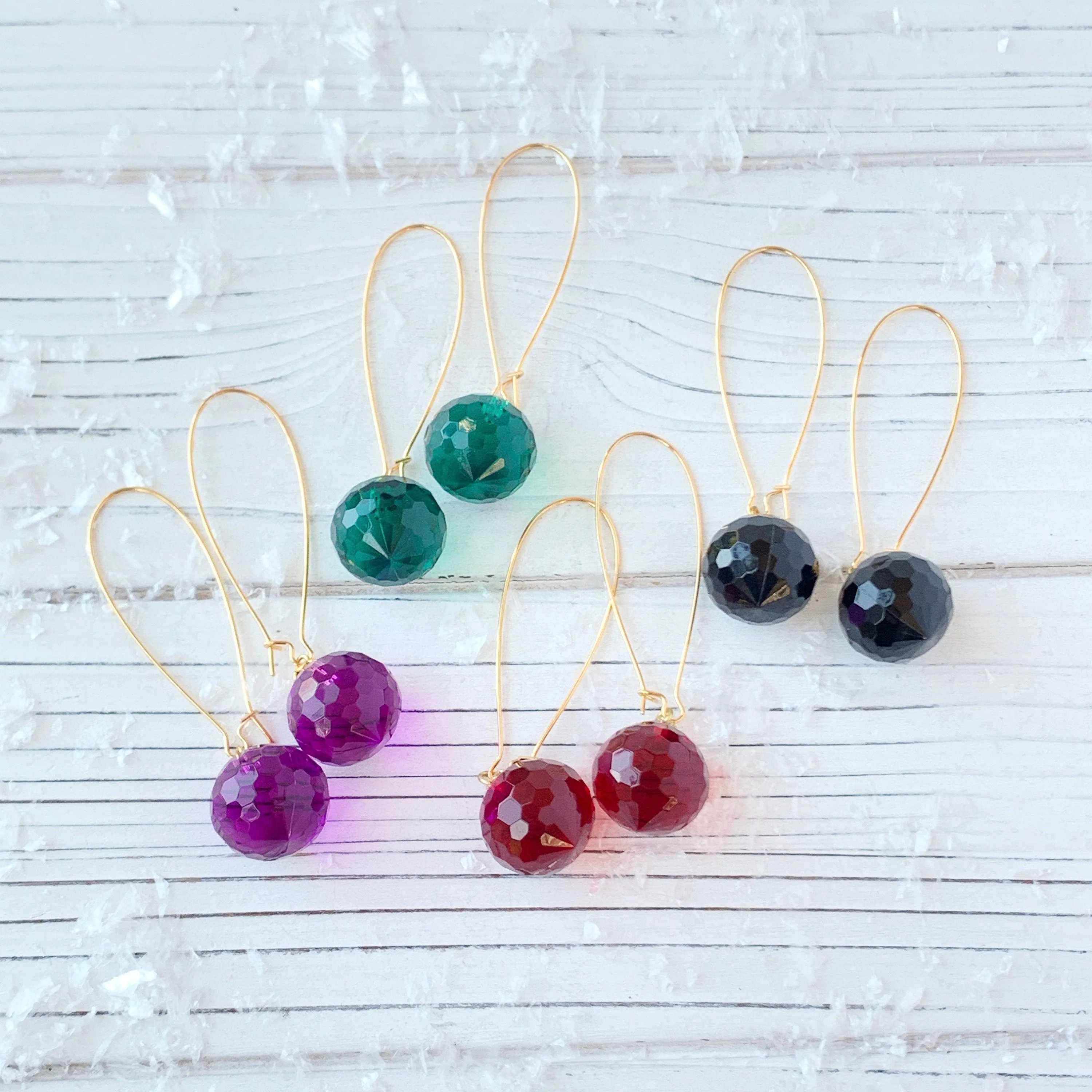 Christmas Bulb Dangle Earrings - 3 Color Choices!