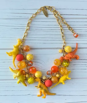 Citrine and Jasper Dinosaur Necklace