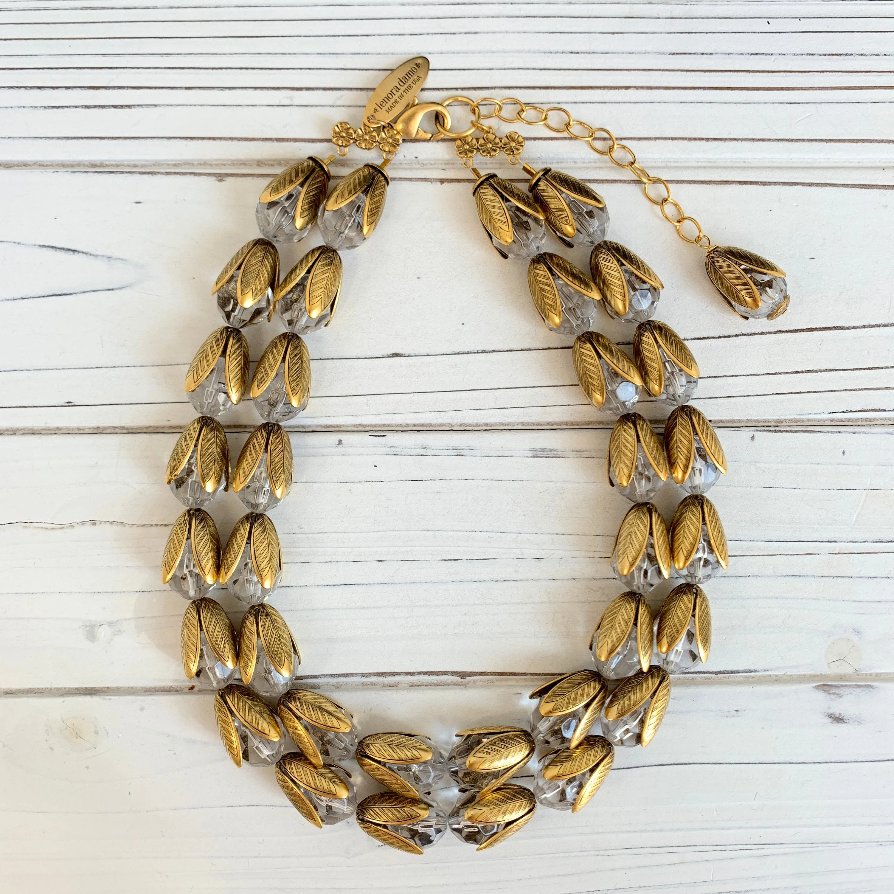 Classic Double-Strand Bead Cap Necklace