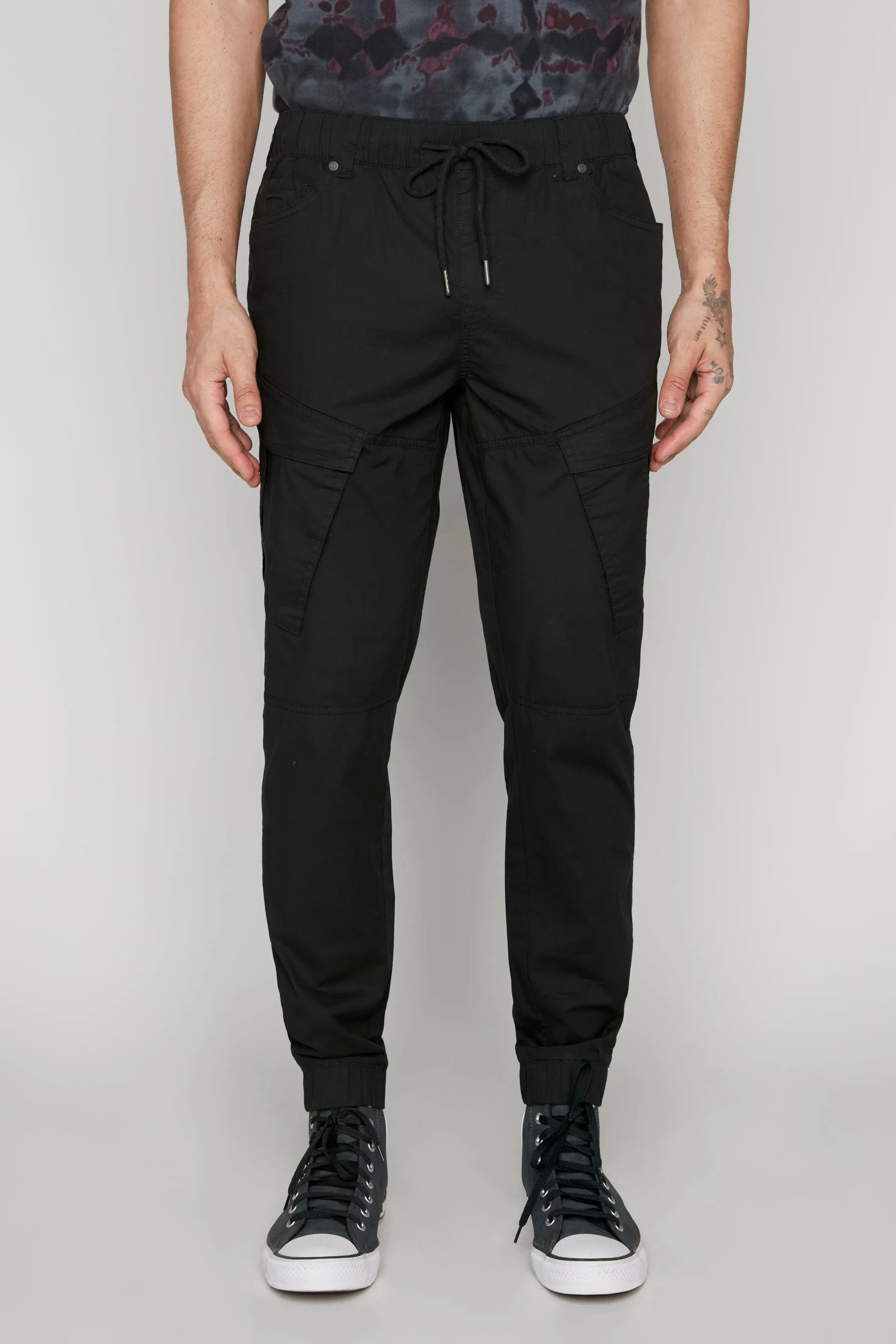 COHEN - 5 Pocket Stretch Poplin Cargo Jogger - Black