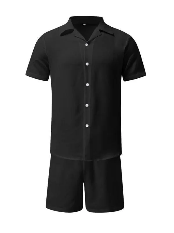 Cotton Short Sleeved Men Clothing Set