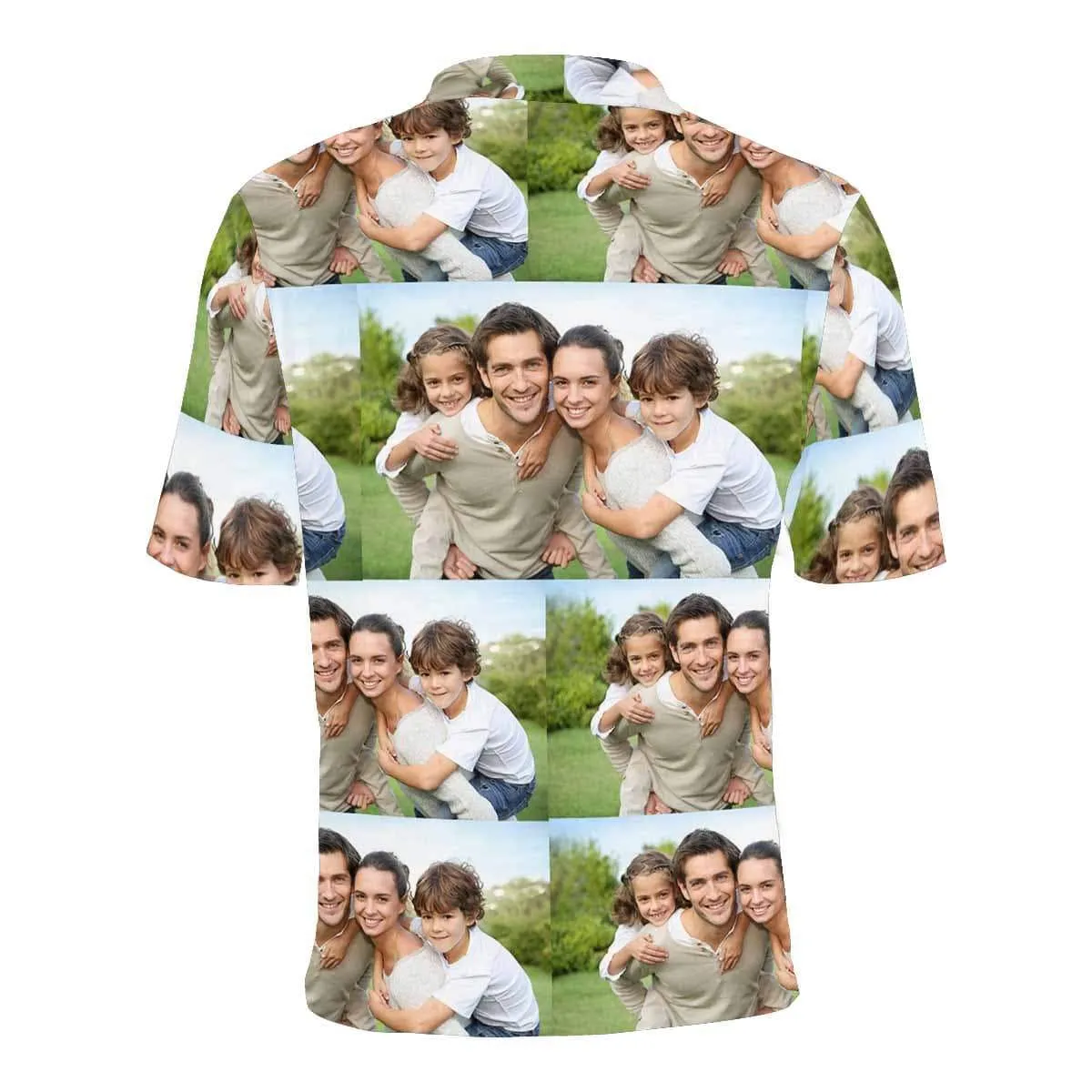 Couple Matching Shirt&Dress Custom Face Photo All Over Print Polo Shirt Personalized Men's Golf Shirt