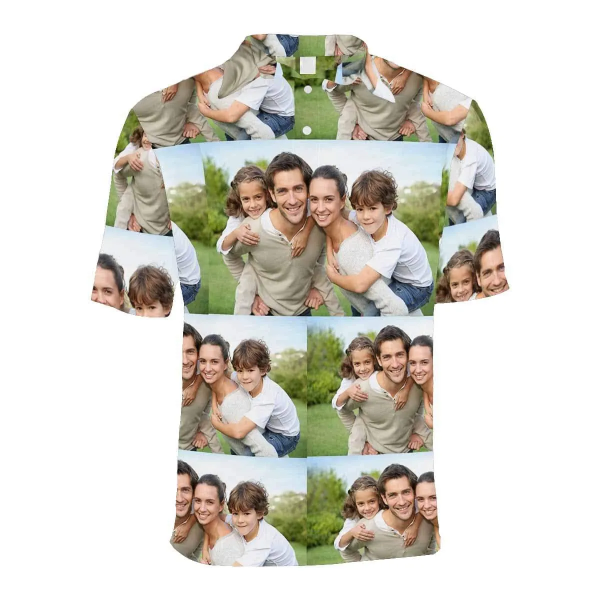 Couple Matching Shirt&Dress Custom Face Photo All Over Print Polo Shirt Personalized Men's Golf Shirt