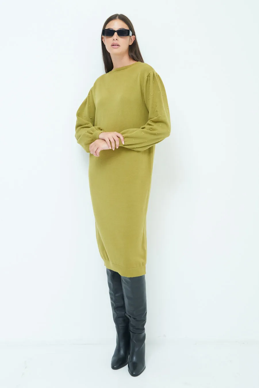 Cozy knit midi dress wholesale