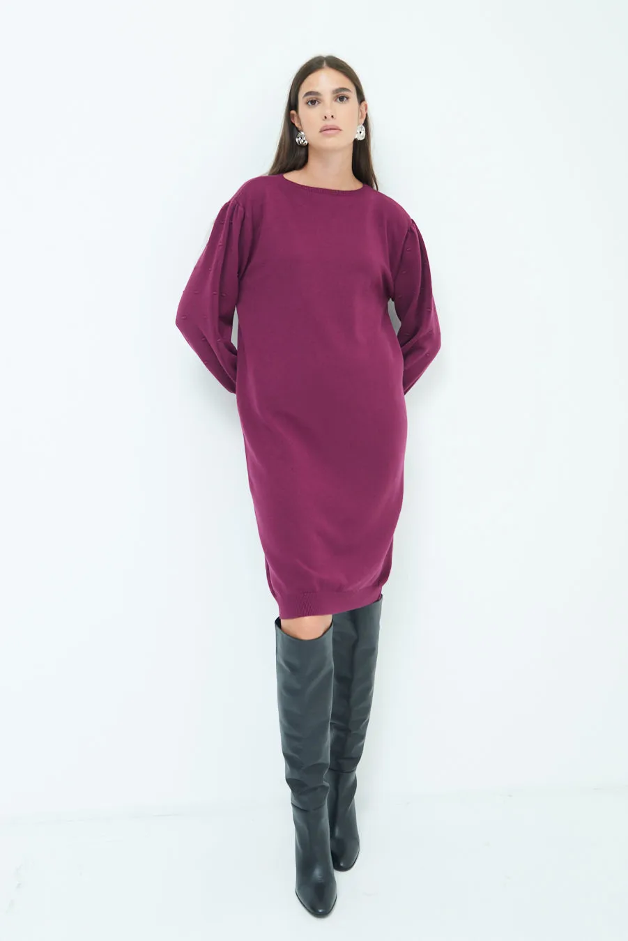 Cozy knit midi dress wholesale