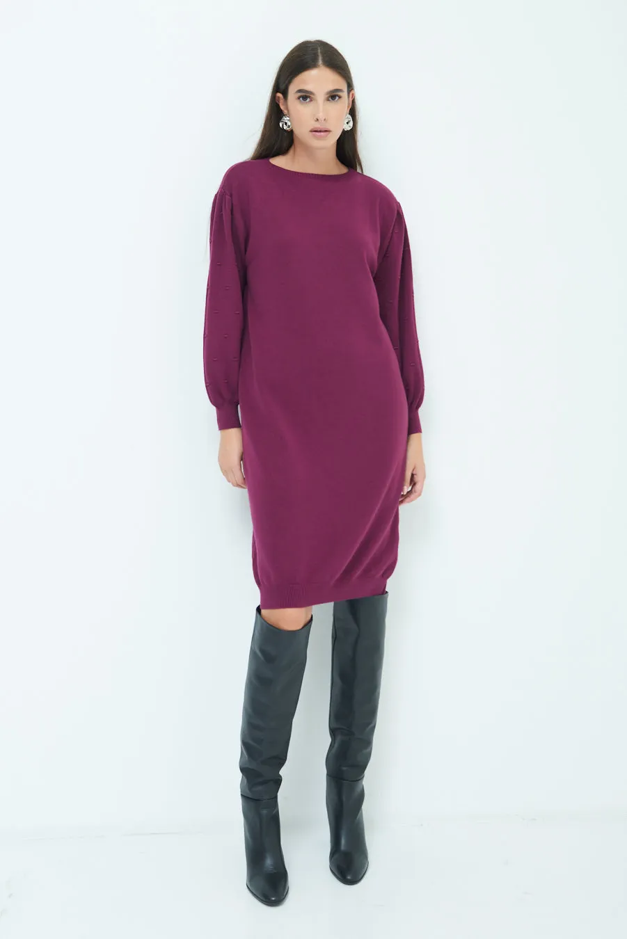 Cozy knit midi dress wholesale