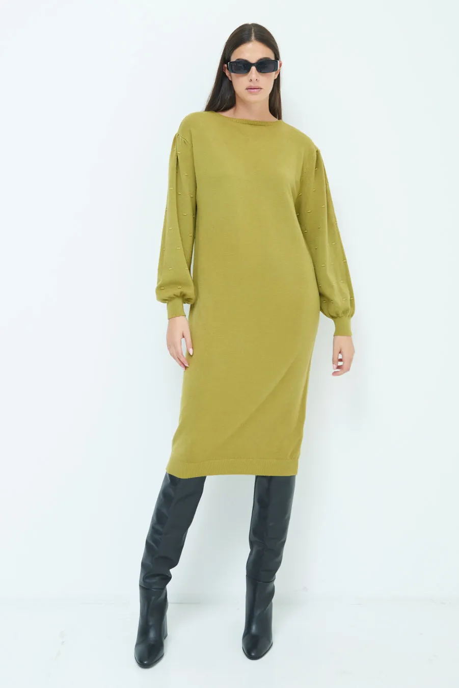 Cozy knit midi dress wholesale