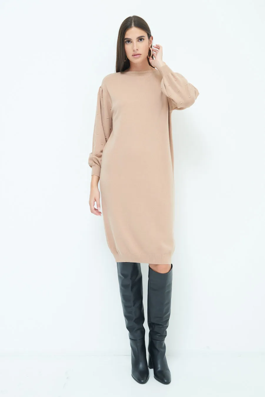 Cozy knit midi dress wholesale