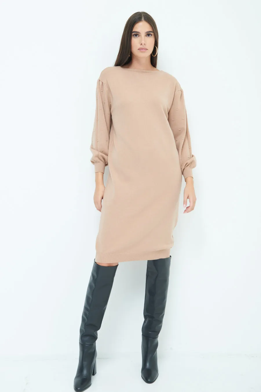 Cozy knit midi dress wholesale