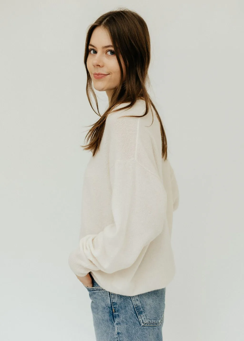 CRUSH Cashmere Malibu V 2.0 Sweater in White