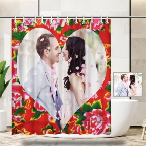 Custom Couple Flower Shower Curtain 66"x72"