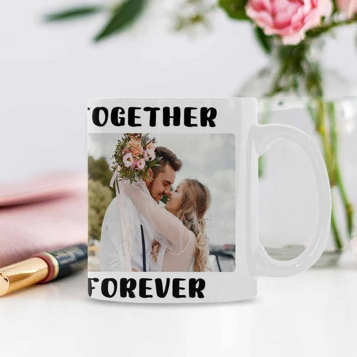 Custom Couple Photo Together Forever Personalized Morphing Mug