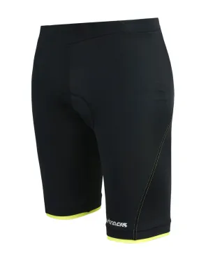 Damen Fahrradhose Kurz Comfort Line Schwarz-Neon