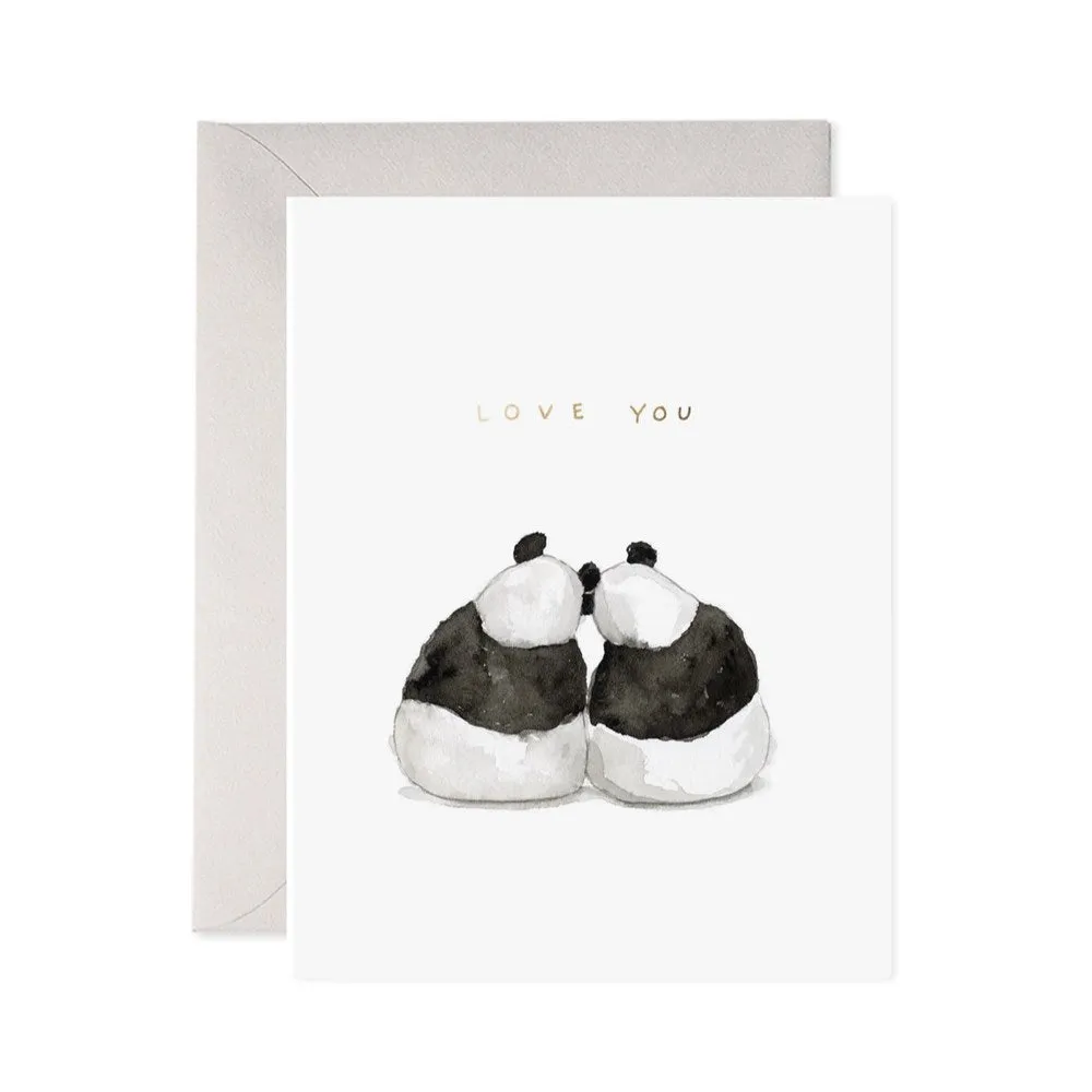 E. Frances Paper: Foil Greeting Card Panda Pair