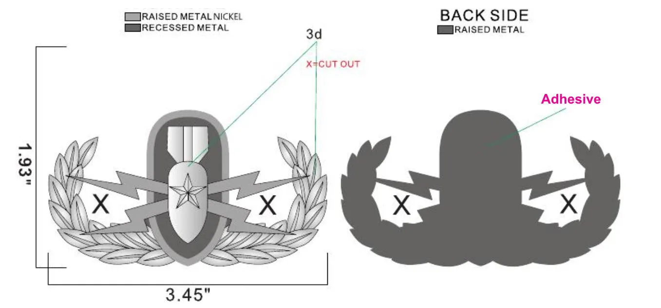 EOD Senior auto medal with adhesive