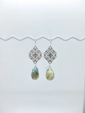 Fern: Labradorite Earrings - e483