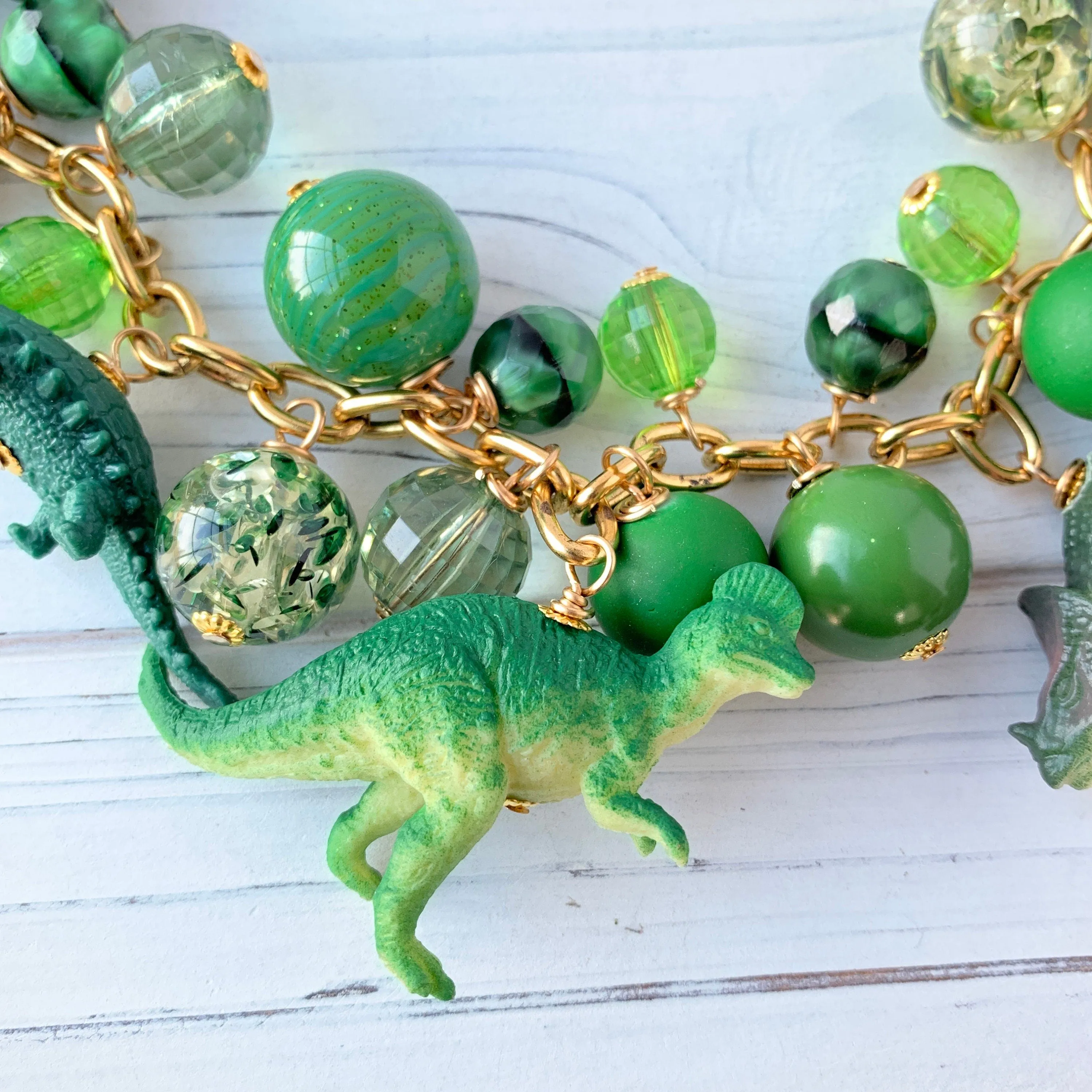 Green Dinosaur Necklace