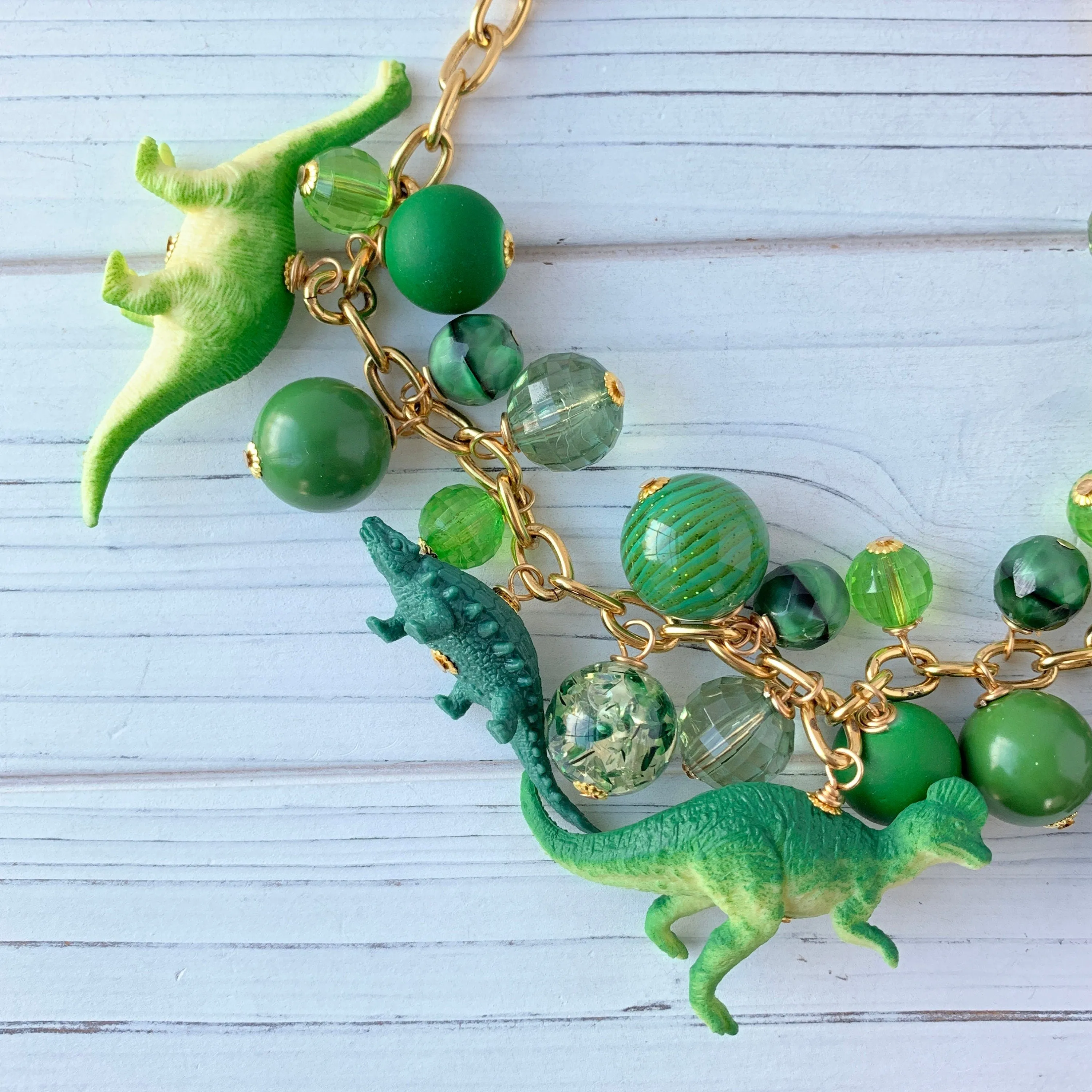 Green Dinosaur Necklace