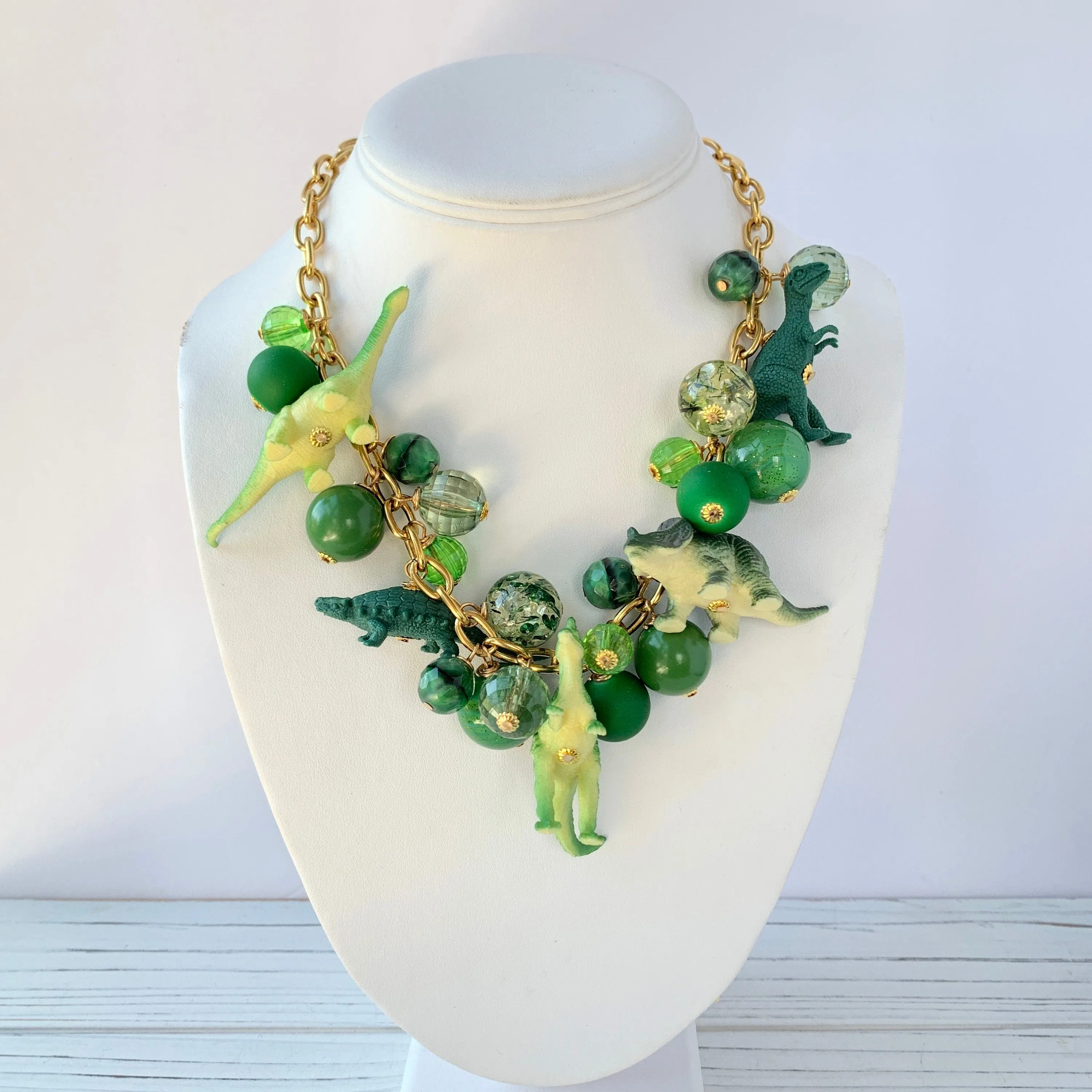 Green Dinosaur Necklace