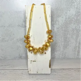 Handblown Glass Orb Necklace - Gold