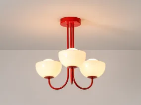 Jam red 3 light dome ceiling light