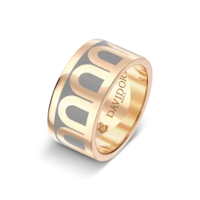 L'Arc de DAVIDOR Ring GM, 18k Rose Gold with Anthracite Lacquered Ceramic