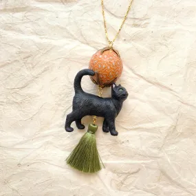 Lucky the Black Cat Pendant Necklace