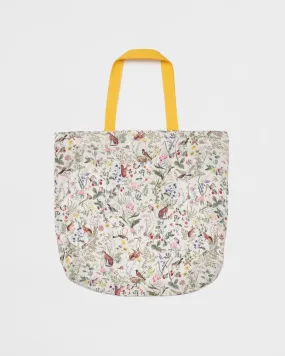 Meadow Creatures Folding Nylon Tote Bag - Ivory